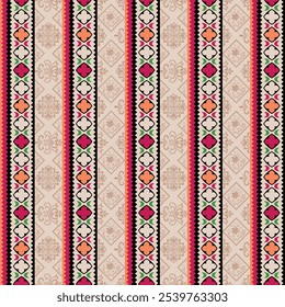 Sem emenda por toda a borda Paisley ornamental étnico geométrico floral padrão de folha projeto vittor bordado estilo papel de parede de impressão têxtil