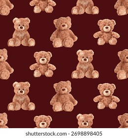 Seamless All Over Cute Teddy Bears Pattern 01 noviembre 2025