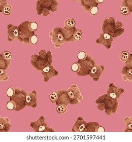 Seamless All Over Cute Teddy Bears Pattern 06 November 2025
