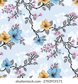 Seamless allover Digital Textiles Designs flowers Allover Designs Floral and Geometrical Patterns Textures, Illustrations Motifs and Abstract
