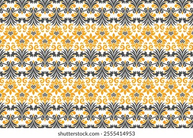seamless all-over floral pattern with intricate botanical motifs, elegant flowers, and ornamental elements for modern fashion fabrics, home textiles, and creative projects
