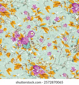 Seamless allover floral repeat design for Textile prints, wallpapers and other decorative projects.