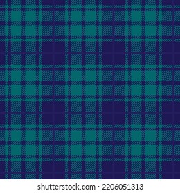 Seamless Allover Scottish Tartan pattern, bold and awesome navy - green colors.