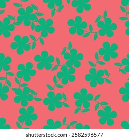 Seamless allover simple vintage floral pattern design