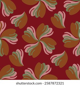 Seamless allover simple vintage floral pattern design