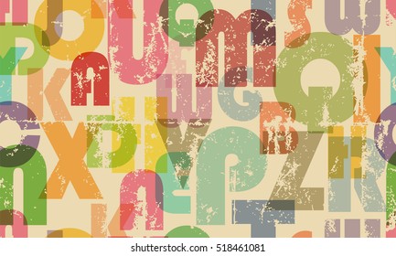 seamless alphabet background,  Letter pattern, vector illustration