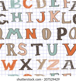 seamless alphabet pattern on notebook paper
