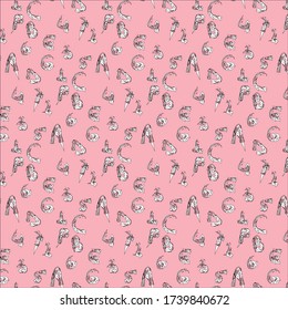 seamless alphabet pattern, vector word and number design