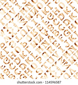 Seamless Alphabet : Vector Pattern  Coffee Stain Concept.