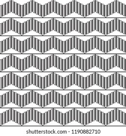 seamless Alternate sorted vertical bar in zigzag wave shape pattern background.