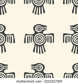Seamless Alternating Native American Bird Pattern Vector