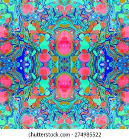 Seamless amazing artwork texture ebru,  drawing on the water abstract background. Artwork marbled paper. Abstract marbled background. Colorful ebru texture. Vector marble illustration.