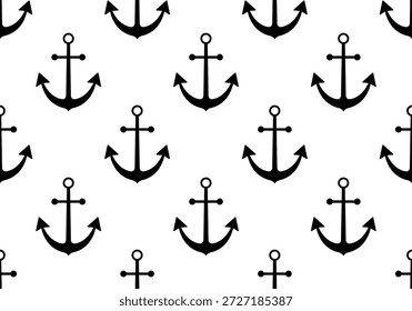 Patrón de anclaje sin costuras. Ancla de diseño de fondo. Fondo náutico sin fisuras. Patrón marino del mar
