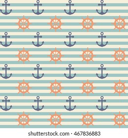 seamless anchor pattern and background vector illustration