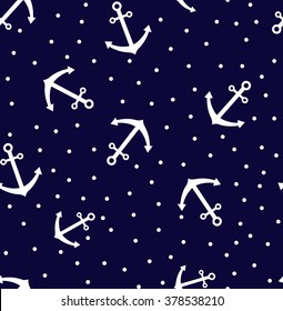 Seamless anchor pattern. Vector.