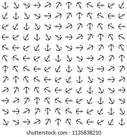 Seamless Anchor Pattern With White Background