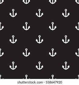 Seamless anchors pattern sign on black background