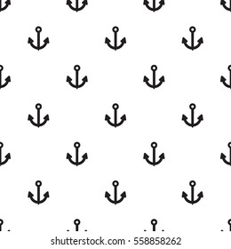 Seamless anchors pattern sign on white background