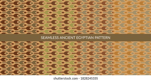 Seamless Ancient Egyptian Pattern Set Vector Illustration