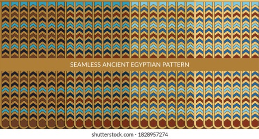 Seamless Ancient Egyptian Pattern Set Vector Illustration Background
