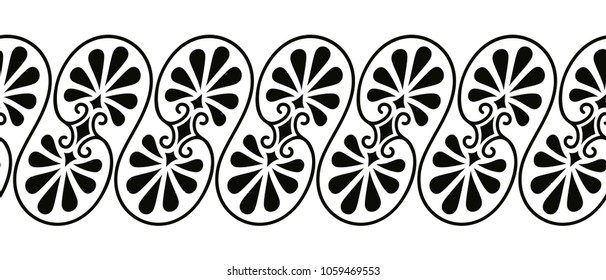 Seamless Ancient Greek national ornament isolated on white background.