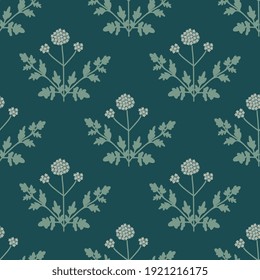 Seamless angelica plant vector pattern