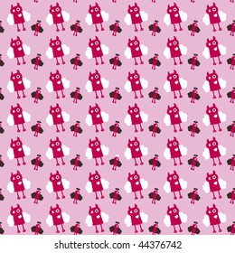 Seamless angels and devils kids pattern in vector