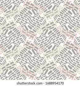 Nahtlose Tiertarnung Muster Design. Neutrale Pastellfarbe in frischer Pastellfarbe. Handgezeichnet, spielerisch, heller Hintergrund. Tapete-Innendekor oder modernes Modehemd auf dem gesamten Gelände