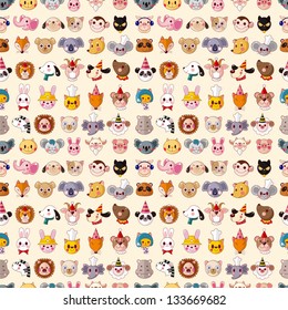 seamless animal face pattern