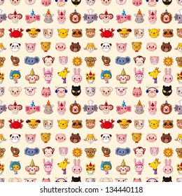 seamless animal face pattern