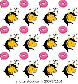 Seamless animal and food pattern 
