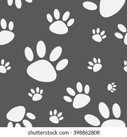 seamless animal footprint pattern / cute pattern / vector.