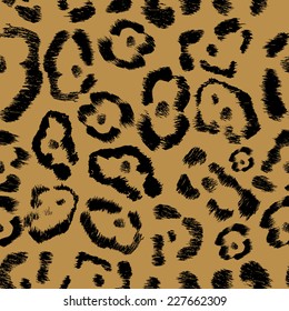 Seamless animal fur pattern vector. Cheetah, leopard skin texture.