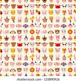 seamless animal head pattern