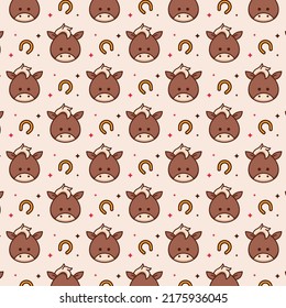 seamless animal horse cute pattern