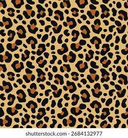 
Nahtloser Leopardendruck, Vektordesign mit Leopardenflecken