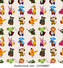 seamless animal music pattern