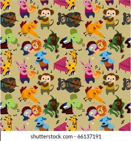 seamless animal music pattern