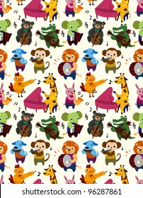 seamless animal music pattern