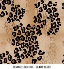Padrão animal sem costura com zebra abstrata, tigre selvagem, elementos de fundo de pele de leopardo em cores marrons e pretas