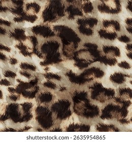 Seamless animal pattern with abstract zebra, wild tiger, leopard skin background elements in brown and black colors