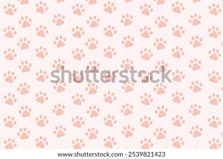 Seamless animal pattern background, cute paw print vector illustration