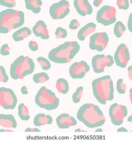 Seamless animal pattern with dots. Leoprint, vector