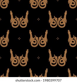 Seamless animal pattern with fantastic dragons. Ancient European Celtic motif.