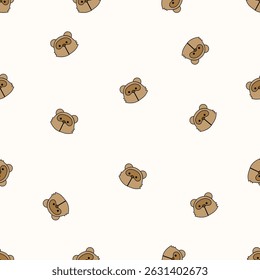 Seamless animal pattern. Idea for fabric, tablecloth pattern, wrapping paper, gift paper. Print ditsy. Motives are scattered randomly. Animal pattern background. cute pattern.