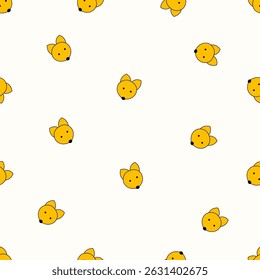 Seamless animal pattern. Idea for fabric, tablecloth pattern, wrapping paper, gift paper. Print ditsy. Motives are scattered randomly. Animal pattern background. cute pattern.