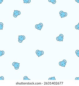 Seamless animal pattern. Idea for fabric, tablecloth pattern, wrapping paper, gift paper. Print ditsy. Motives are scattered randomly. Animal pattern background. cute pattern.