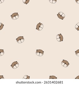 Seamless animal pattern. Idea for fabric, tablecloth pattern, wrapping paper, gift paper. Print ditsy. Motives are scattered randomly. Animal pattern background. cute pattern.