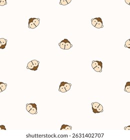 Seamless animal pattern. Idea for fabric, tablecloth pattern, wrapping paper, gift paper. Print ditsy. Motives are scattered randomly. Animal pattern background. cute pattern.