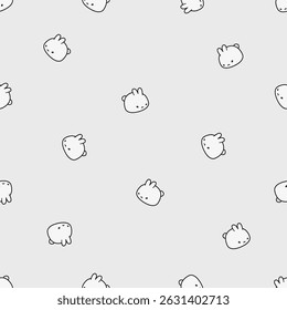 Seamless animal pattern. Idea for fabric, tablecloth pattern, wrapping paper, gift paper. Print ditsy. Motives are scattered randomly. Animal pattern background. cute pattern.